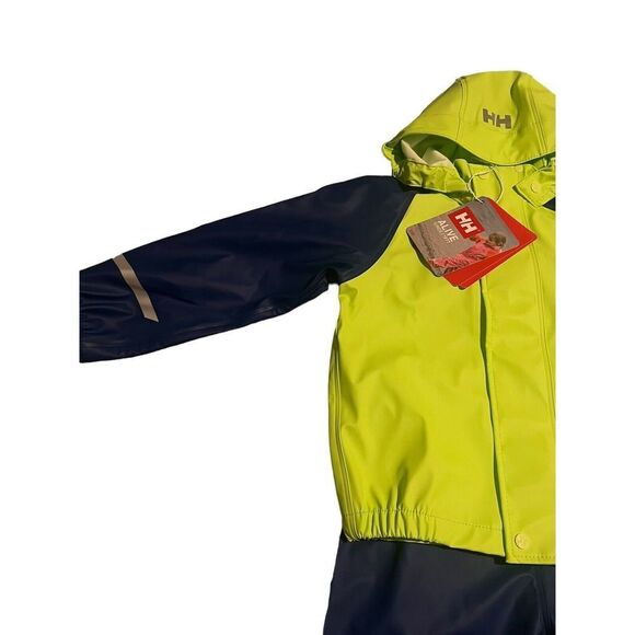 Helly Hansen Youth Unisex Helox + Jacket And Bibs 2 Piece Raingear Set Size 4 - Picture 10 of 16